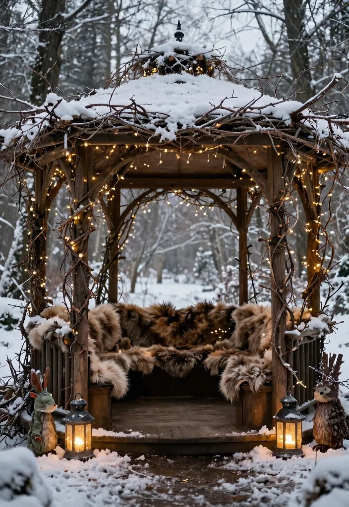 11 Festive Gazebo Christmas Decorating Ideas (Holiday Magic) 26 11 Festive Gazebo Christmas Decorating Ideas Holiday Magic 6. Enchanted Forest Vibes 0