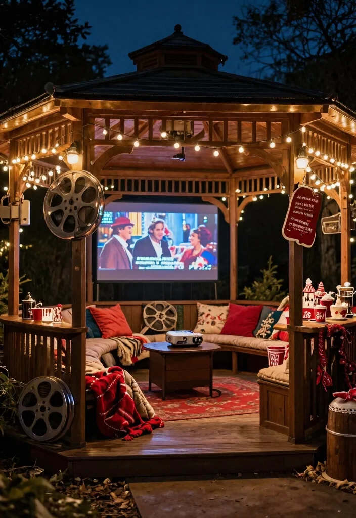 11 Festive Gazebo Christmas Decorating Ideas (Holiday Magic) 38 11 Festive Gazebo Christmas Decorating Ideas Holiday Magic 8. Holiday Movie Theme 0