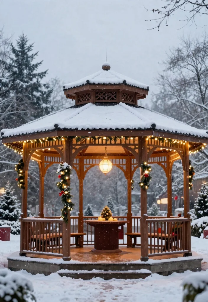 11 Festive Gazebo Christmas Decorating Ideas (Holiday Magic) 62 11 Festive Gazebo Christmas Decorating Ideas Holiday Magic Conclusion 0