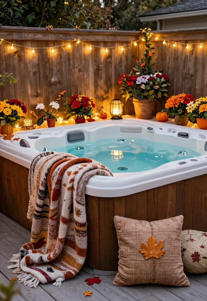 11 Functional Hot Tub Area Ideas for Small & Large Yards 60 11 Functional Hot Tub Area Ideas for Small Large Yards 10. Seasonal Decor 0