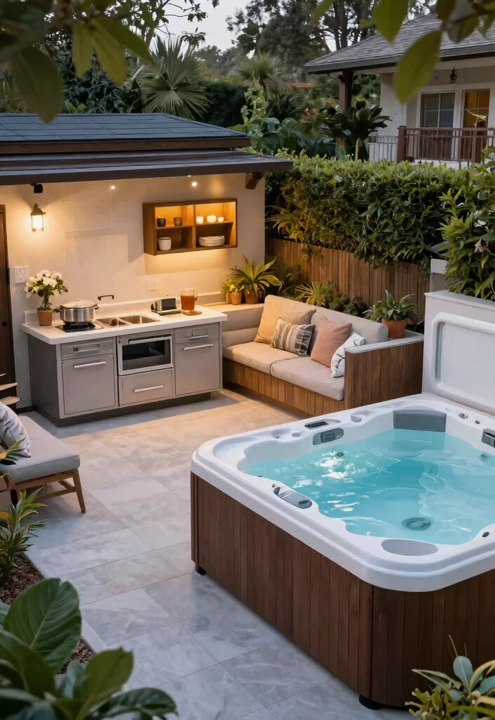 11 Functional Hot Tub Area Ideas for Small & Large Yards 61 11 Functional Hot Tub Area Ideas for Small Large Yards 11. Multi Functional Space 0