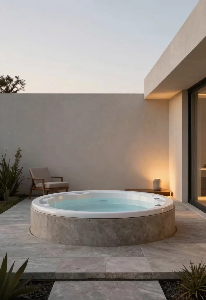 11 Functional Hot Tub Area Ideas for Small & Large Yards 35 11 Functional Hot Tub Area Ideas for Small Large Yards 5. Modern Minimalism 0