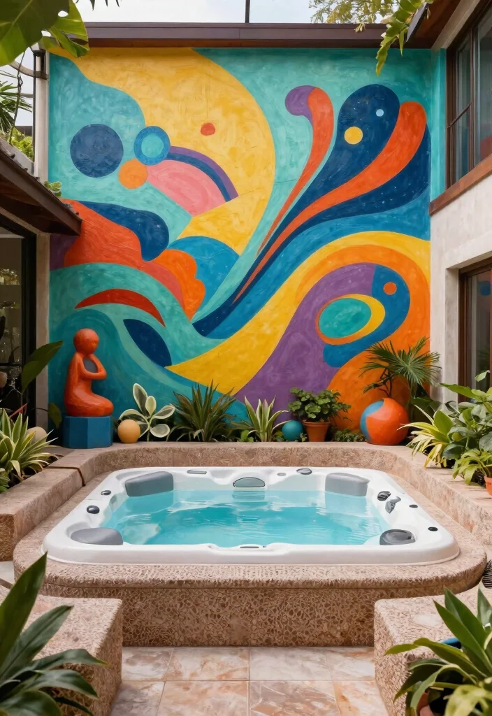 11 Functional Hot Tub Area Ideas for Small & Large Yards 48 11 Functional Hot Tub Area Ideas for Small Large Yards 8. Artistic Flair 0