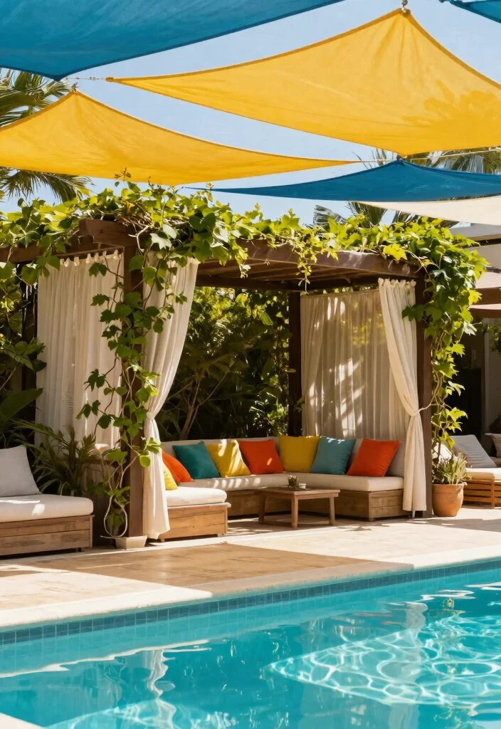 11 Refreshing Outdoor Above Ground Pool Ideas for Any Home 39 11 Refreshing Outdoor Above Ground Pool Ideas for Any Home 9. Incorporate Shade Structures 0