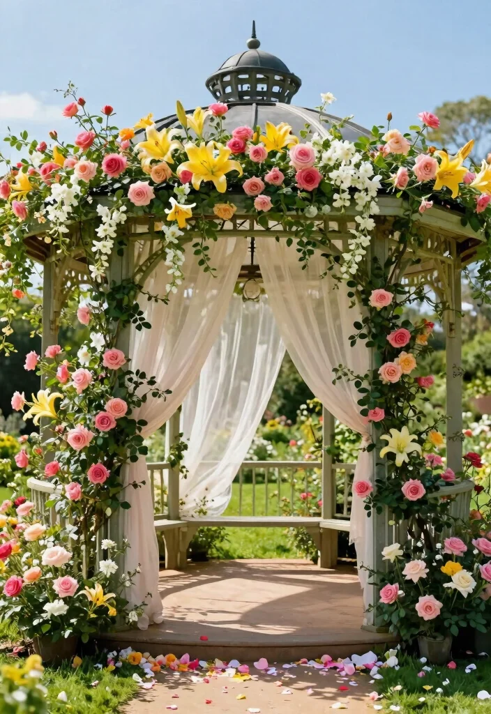 11 Romantic Gazebo Styling Ideas for a Perfect Wedding 1. Floral Fantasy 0