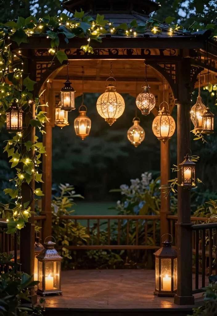 11 Romantic Gazebo Styling Ideas for a Perfect Wedding 4. Lantern Glow 0