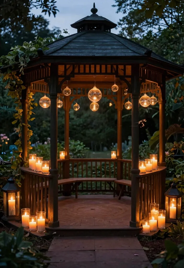 11 Romantic Gazebo Styling Ideas for a Perfect Wedding 9. Candlelit Romance 0