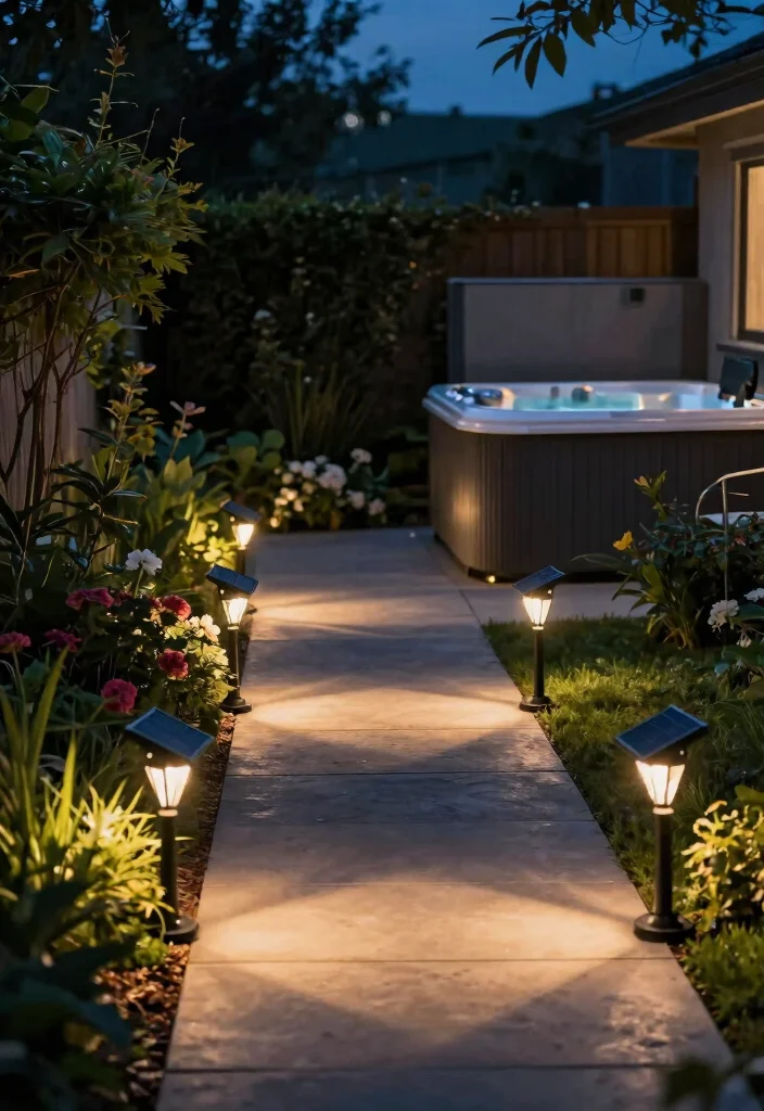11 Romantic Hot Tub Lighting Ideas for Date Night 6. Solar Garden Lights 0