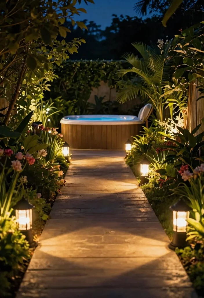 11 Romantic Hot Tub Lighting Ideas for Date Night 8. Pathway Lights 0