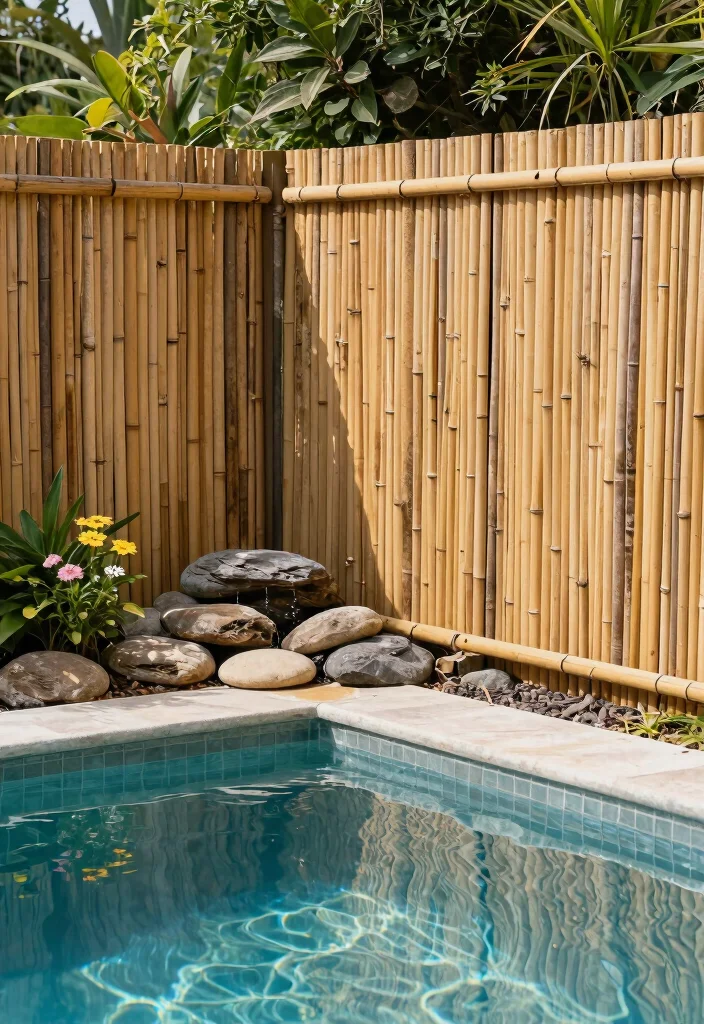 11 Secure Above Ground Pool Fence Ideas (Safe & Stylish) 3 11 Secure Above Ground Pool Fence Ideas Safe Stylish 3. Eco Friendly Bamboo Fencing 0