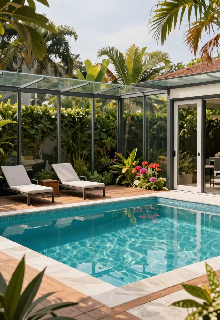 11 Secure Above Ground Pool Fence Ideas (Safe & Stylish) 15 11 Secure Above Ground Pool Fence Ideas Safe Stylish 5. Glass Pool Fencing 0