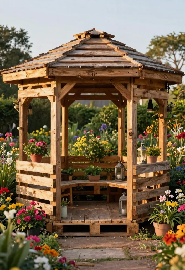 11 Smart DIY Gazebo Ideas Cheap Easy to Build 2. The DIY Pallet Gazebo 0