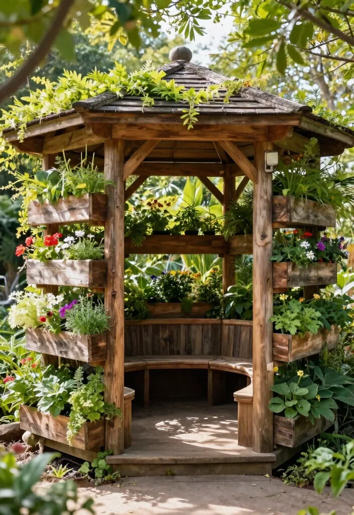 11 Smart DIY Gazebo Ideas Cheap Easy to Build 7. The Vertical Garden Gazebo 0