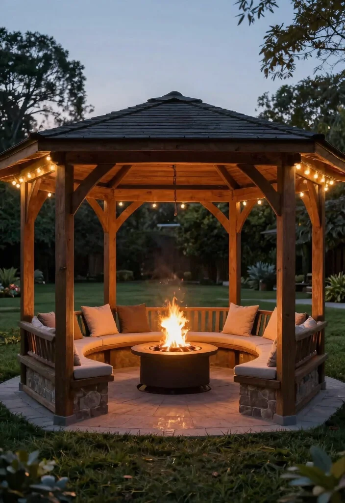 11 Smart DIY Gazebo Ideas Cheap Easy to Build 8. The Fire Pit Gazebo 0