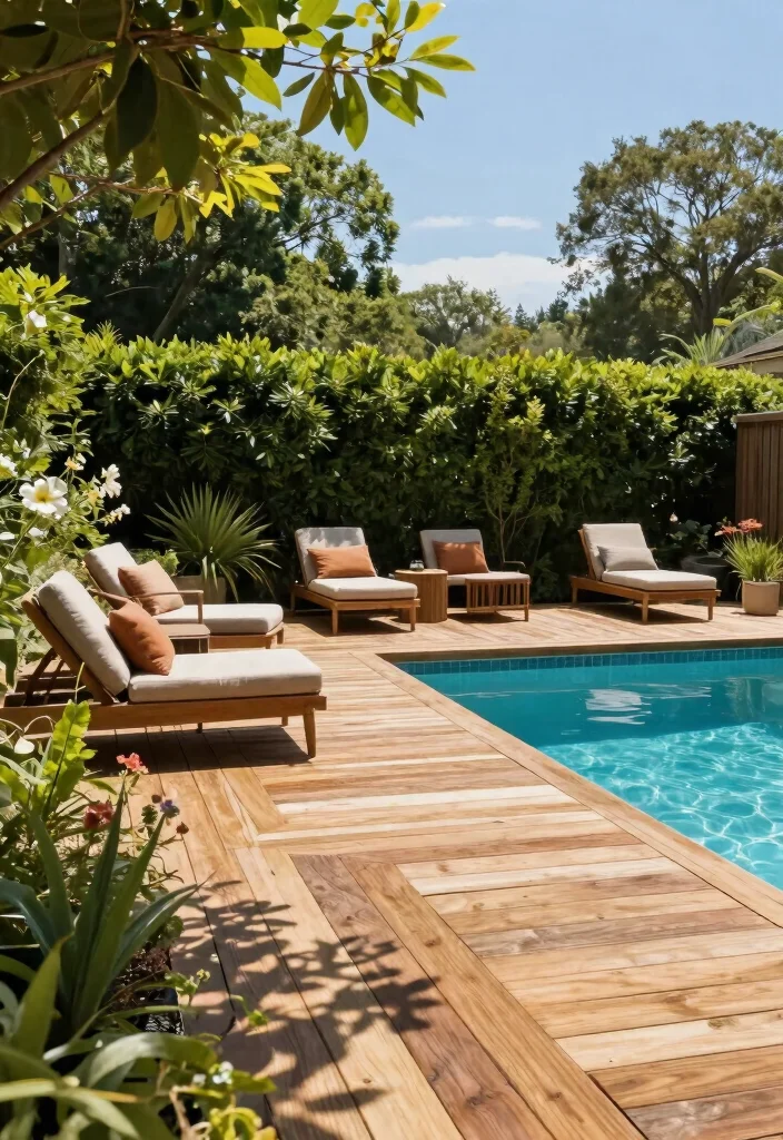 11 Stunning Above Ground Pool Deck Ideas Before After 1. Natural Wood Decking 0