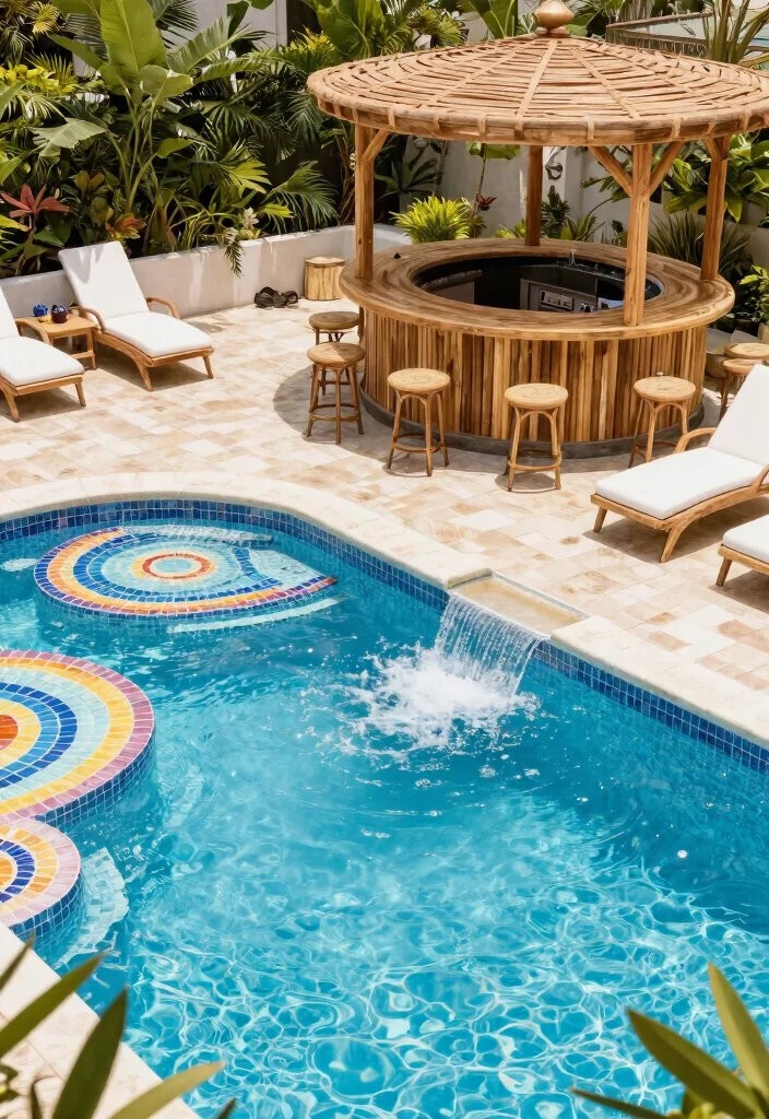11 Stunning Above Ground Pool Deck Ideas Before After 10. Poolside Enhancements with Unique Features 0