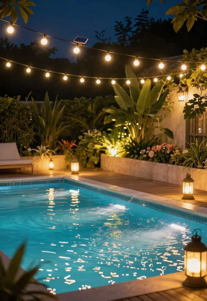 11 Stunning Above Ground Pool Deck Ideas Before After 8. Eco Friendly Lighting Solutions 0