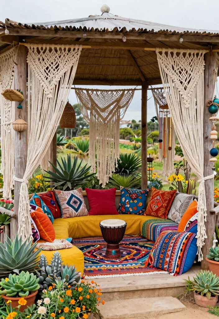 12 Creative Animal Crossing Gazebo Ideas for Island Design 11. Eclectic Bohemian Vibes 0