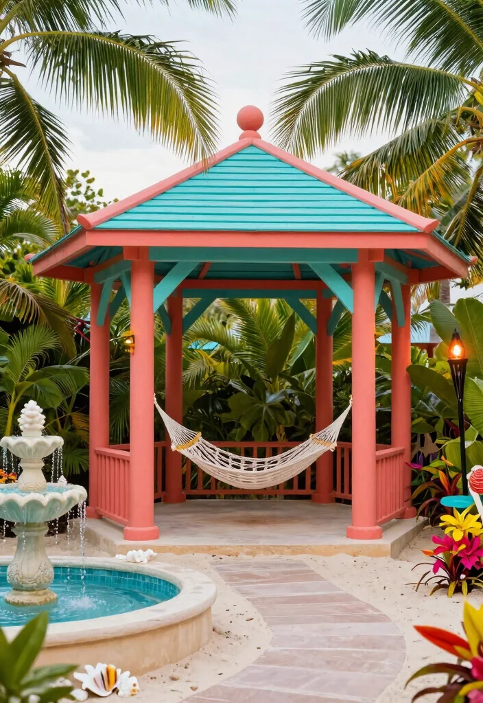 12 Creative Animal Crossing Gazebo Ideas for Island Design 2. Tropical Oasis 0