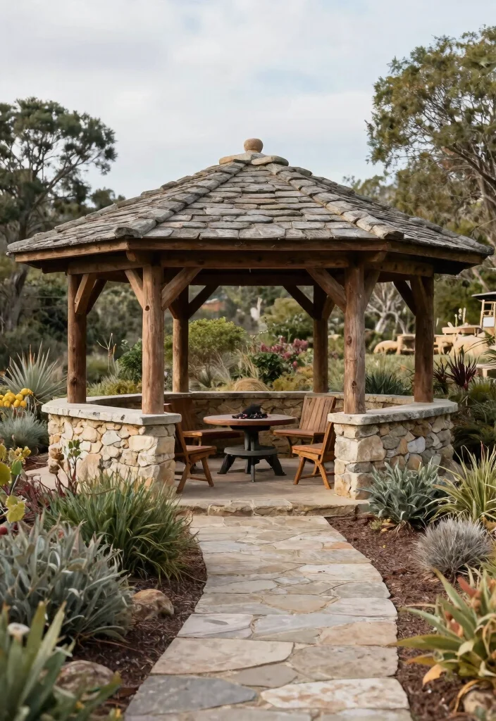 12 Creative Animal Crossing Gazebo Ideas for Island Design 7. Charming Rustic Stone 0