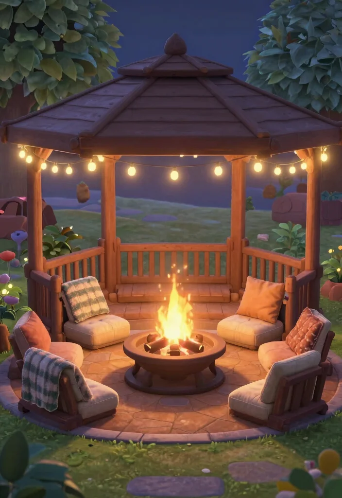 12 Cute ACNH Gazebo Ideas for Your Island Paradise 50 12 Cute ACNH Gazebo Ideas for Your Island Paradise 10. Cozy Campfire Gazebo 0