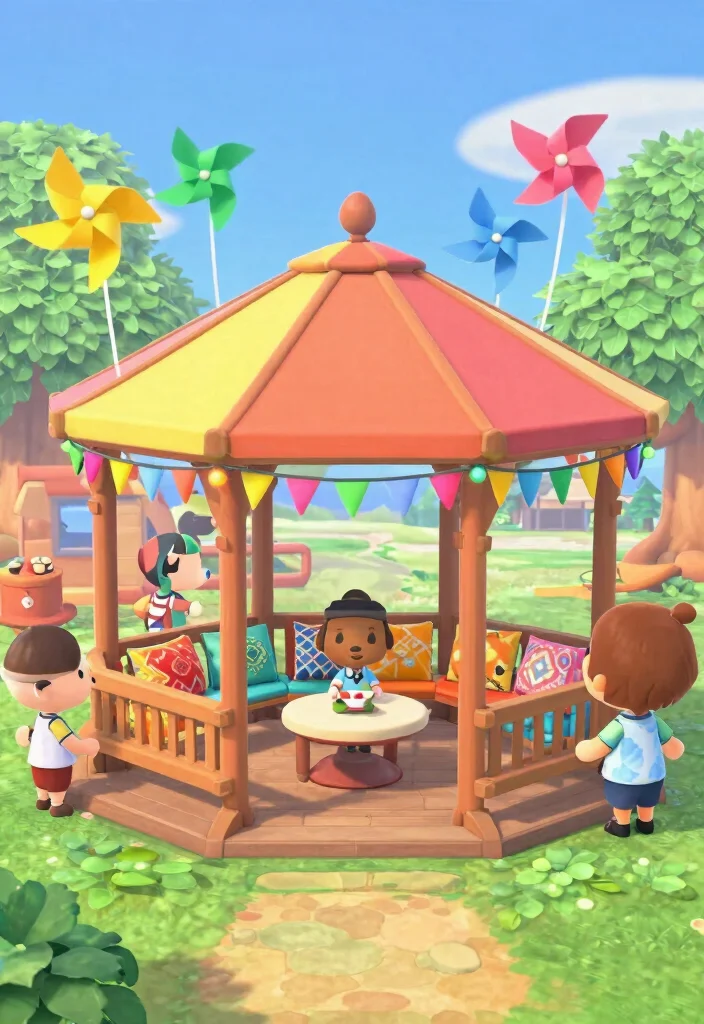 12 Cute ACNH Gazebo Ideas for Your Island Paradise 25 12 Cute ACNH Gazebo Ideas for Your Island Paradise 5. Colorful Festival Gazebo 0