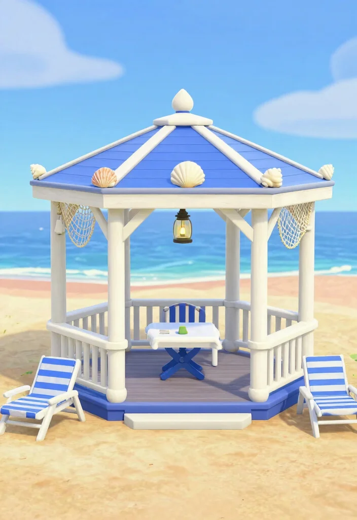 12 Cute ACNH Gazebo Ideas for Your Island Paradise 26 12 Cute ACNH Gazebo Ideas for Your Island Paradise 6. Nautical Themed Gazebo 0