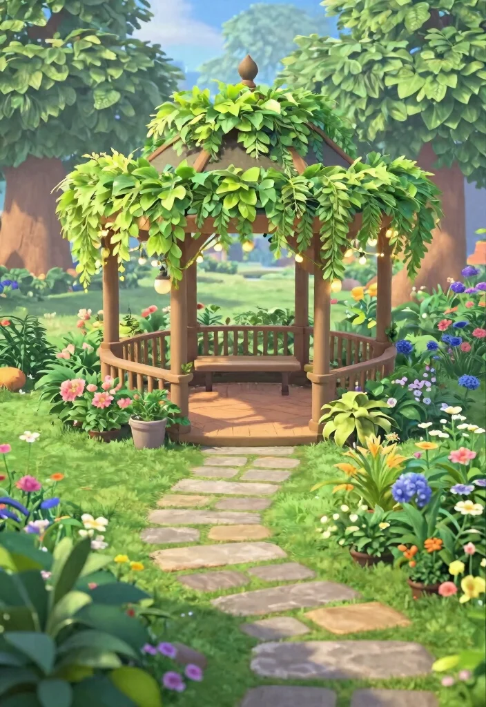 12 Cute ACNH Gazebo Ideas for Your Island Paradise 38 12 Cute ACNH Gazebo Ideas for Your Island Paradise 8. Overgrown Secret Garden Gazebo 0