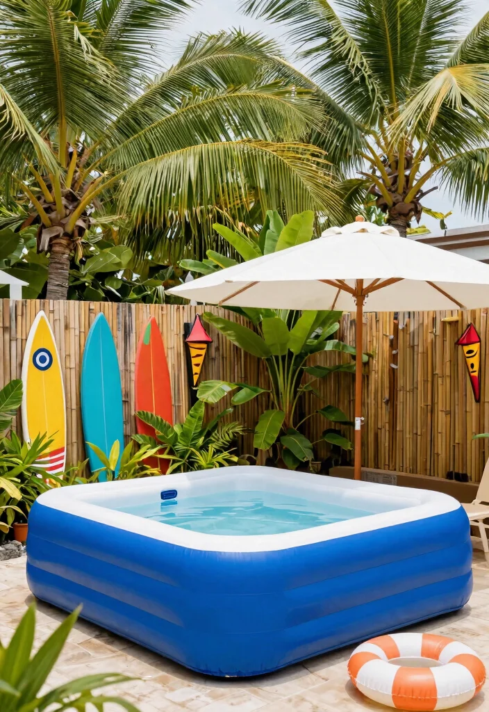 12 Genius Inflatable Hot Tub Ideas (Make it Look Pro!) 12 12 Genius Inflatable Hot Tub Ideas Make it Look Pro 2. Tropical Paradise Theme 0