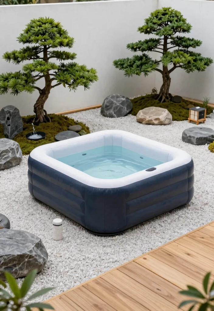 12 Genius Inflatable Hot Tub Ideas (Make it Look Pro!) 23 12 Genius Inflatable Hot Tub Ideas Make it Look Pro 3. Zen Garden Vibes 0