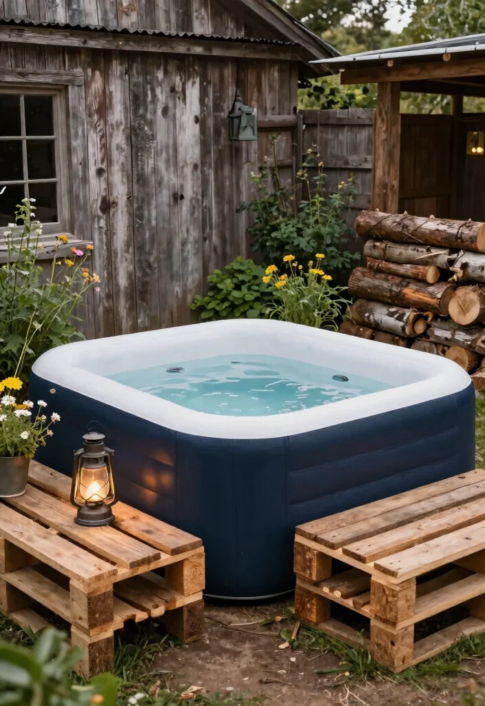 12 Genius Inflatable Hot Tub Ideas (Make it Look Pro!) 34 12 Genius Inflatable Hot Tub Ideas Make it Look Pro 4. Rustic Farmhouse Style 0