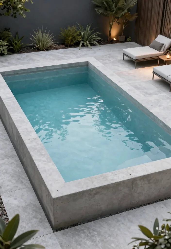 12 Incredible Pool Designs with Integrated Hot Tubs 6. Modern Rectangular Pool with Hot Tub 0