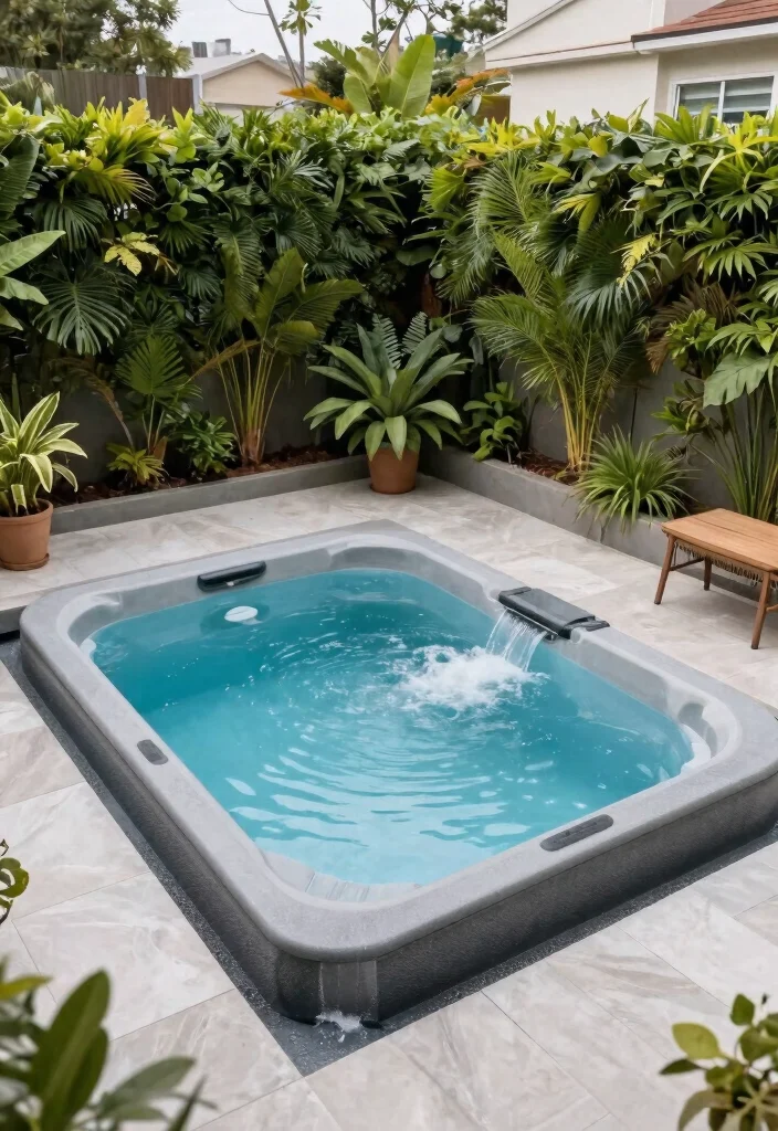 12 Incredible Pool Designs with Integrated Hot Tubs 7. Compact Pool and Hot Tub Duo 0