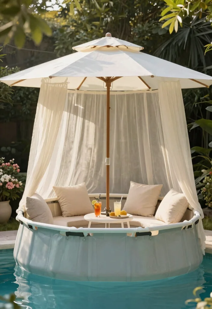 12 Life Changing Above Ground Pool Hacks Must Try 4. Create a Shade Nook 0