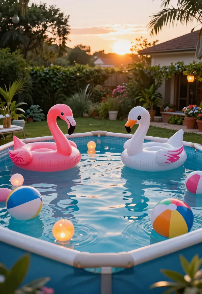 12 Life Changing Above Ground Pool Hacks Must Try 6. Fun Floating Decor 0