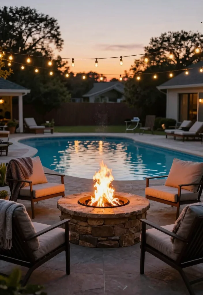 12 Life Changing Above Ground Pool Hacks Must Try 7. Create a Fire Pit Area 0