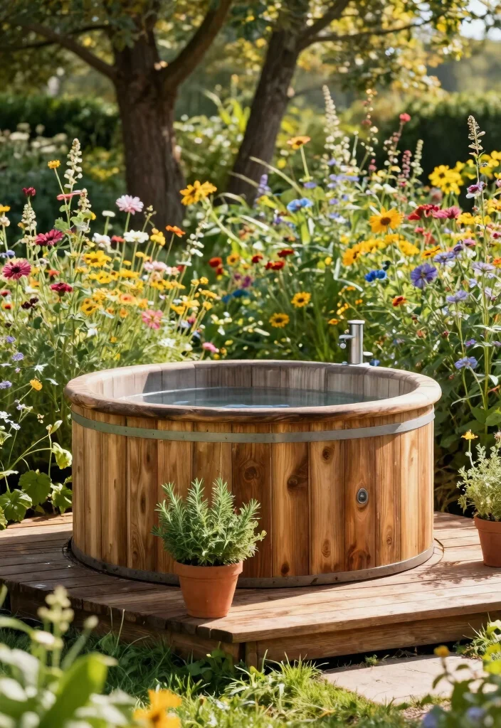 12 Refreshing Outdoor Hot Tub Ideas for Any Climate 1 12 Refreshing Outdoor Hot Tub Ideas for Any Climate 1. The Eco Friendly Wooden Hot Tub 0