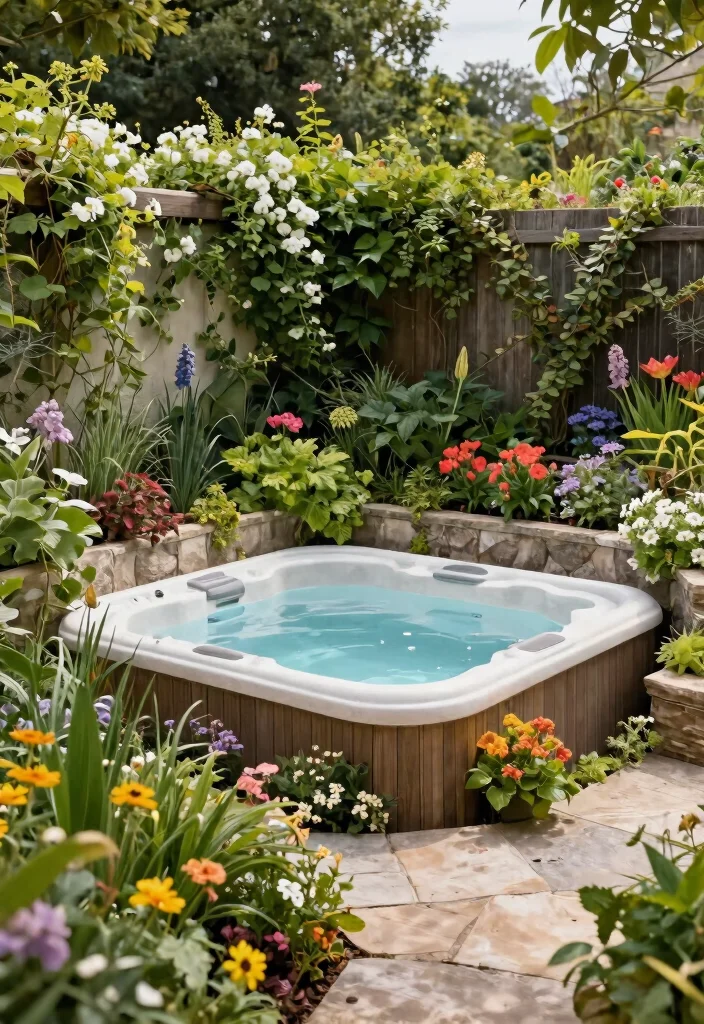 12 Refreshing Outdoor Hot Tub Ideas for Any Climate 51 12 Refreshing Outdoor Hot Tub Ideas for Any Climate 11. Hot Tub and Garden Integration 0