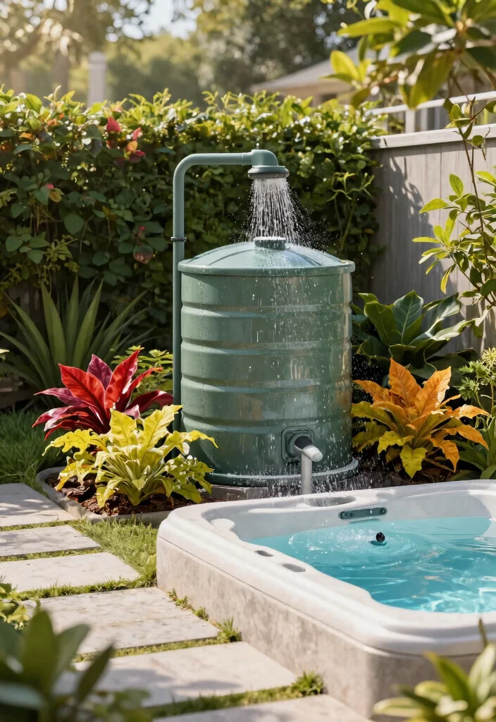 12 Refreshing Outdoor Hot Tub Ideas for Any Climate 27 12 Refreshing Outdoor Hot Tub Ideas for Any Climate 7. Hot Tub with Rainwater Harvesting Systems 0