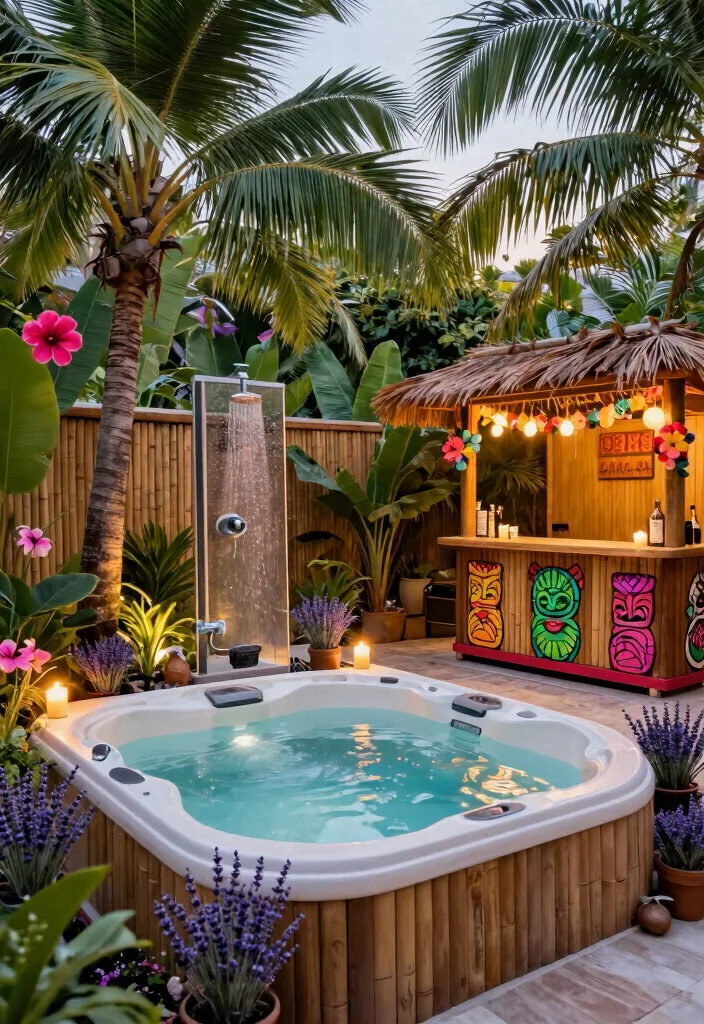 12 Refreshing Outdoor Hot Tub Ideas for Any Climate 38 12 Refreshing Outdoor Hot Tub Ideas for Any Climate 8. Themed Hot Tub Spaces for Unique Experiences 0