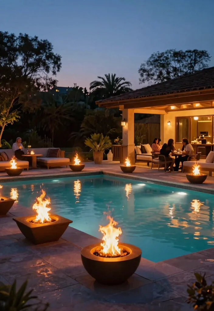 12 Trendsetting Elevated Ground Pool Designs You Havent Seen 6. Elevated Pool with Fire Features 0