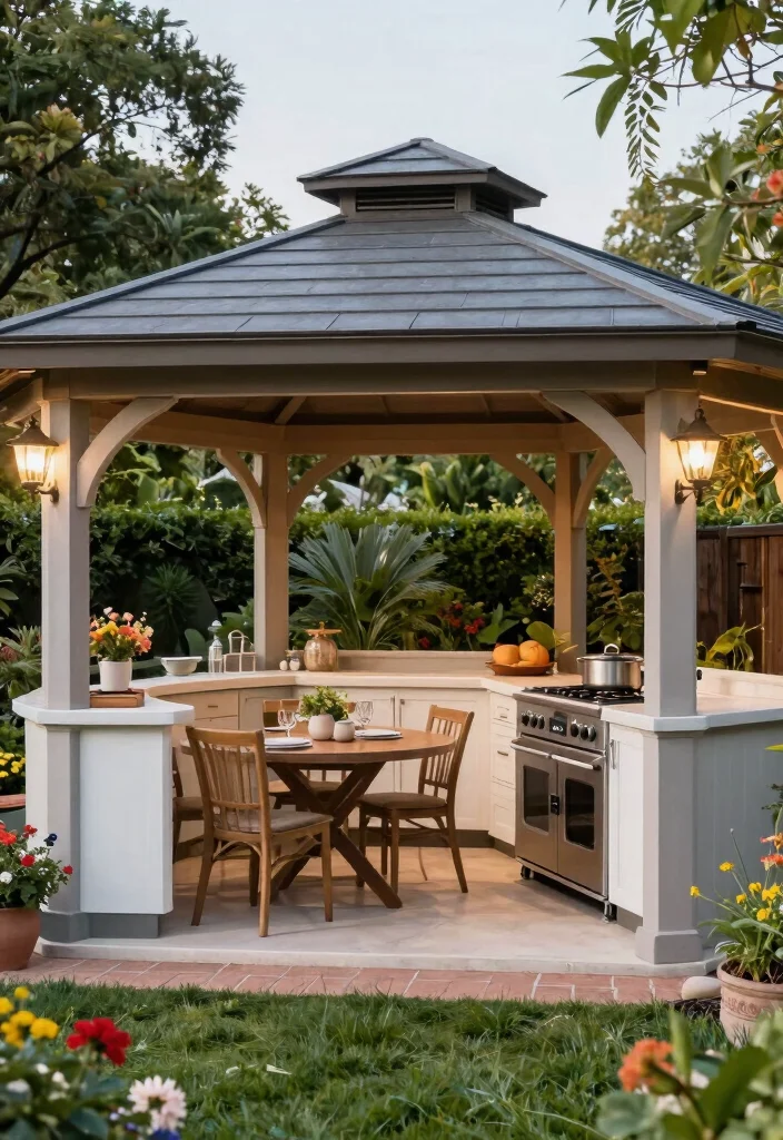 12 Versatile Gazebo Concepts to Elevate Your Outdoor Living 61 12 Versatile Gazebo Concepts to Elevate Your Outdoor Living 11. Gazebo with Outdoor Kitchen 0