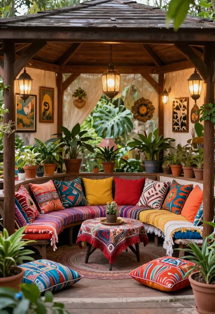 12 Versatile Gazebo Concepts to Elevate Your Outdoor Living 62 12 Versatile Gazebo Concepts to Elevate Your Outdoor Living 12. Gazebo with Eclectic Decor 0