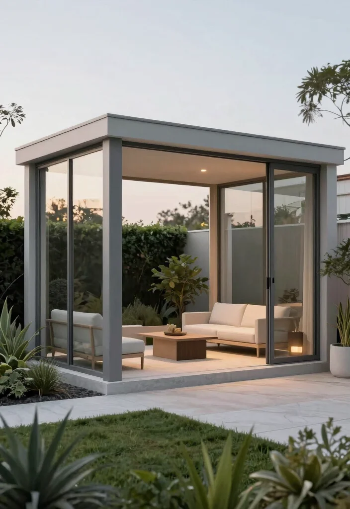 12 Versatile Gazebo Concepts to Elevate Your Outdoor Living 23 12 Versatile Gazebo Concepts to Elevate Your Outdoor Living 3. Modern Minimalist Gazebo 0
