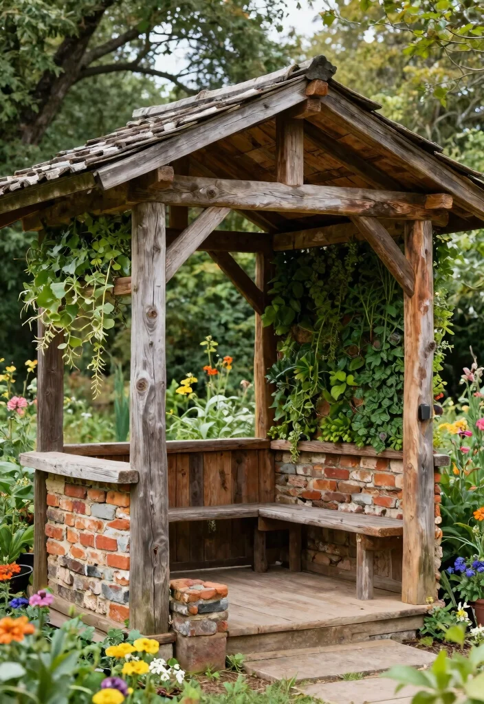 12 Versatile Gazebo Concepts to Elevate Your Outdoor Living 35 12 Versatile Gazebo Concepts to Elevate Your Outdoor Living 5. Gazebo with Reclaimed Materials 0