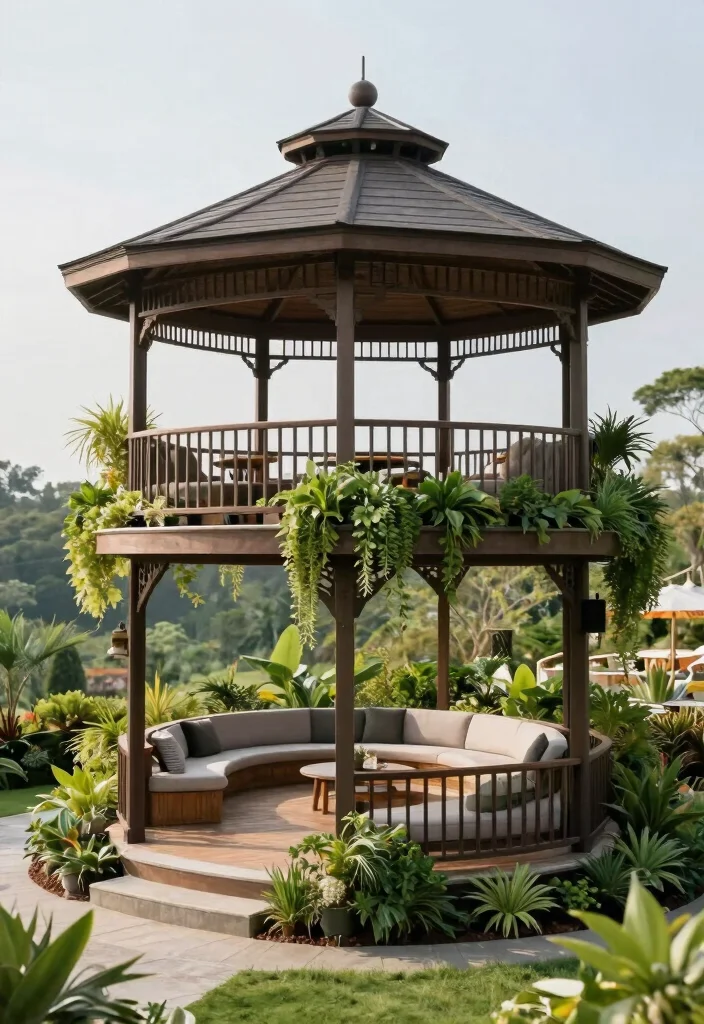 12 Versatile Gazebo Concepts to Elevate Your Outdoor Living 49 12 Versatile Gazebo Concepts to Elevate Your Outdoor Living 9. Multi Level Gazebo with Decking 0