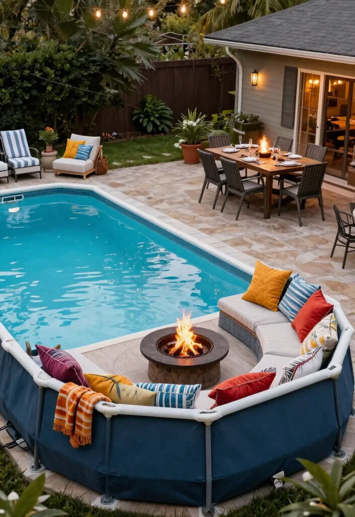 13 Incredible Backyard Pool Designs Above Ground Edition 13. Cozy Seating Areas for Outdoor Entertaining 0