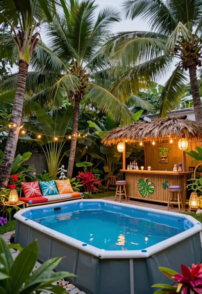 13 Incredible Backyard Pool Designs Above Ground Edition 2. Tropical Paradise 0