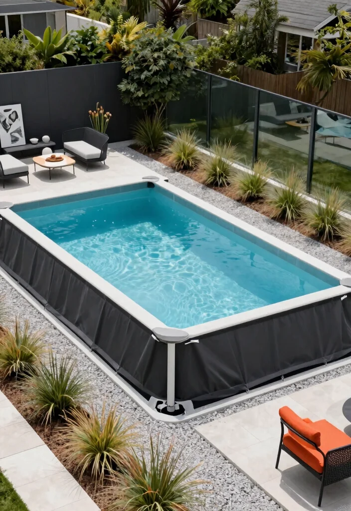 13 Incredible Backyard Pool Designs Above Ground Edition 3. Modern Chic with Clean Lines 0
