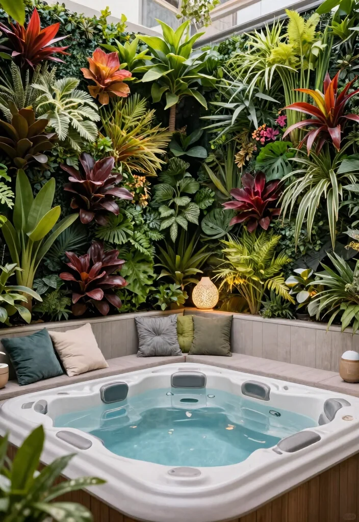 13 Professional Hot Tub Deck Ideas for a Sturdy Base 10. Vertical Garden Walls 0
